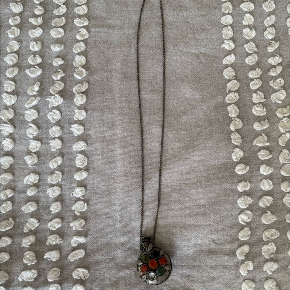 Vintage Perfume Bottle Necklace with Earth Toned Stones - Picture 6 of 6